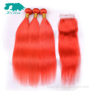 orange brazilian hair color, brazilian hair weave bundles 100% orange human hair